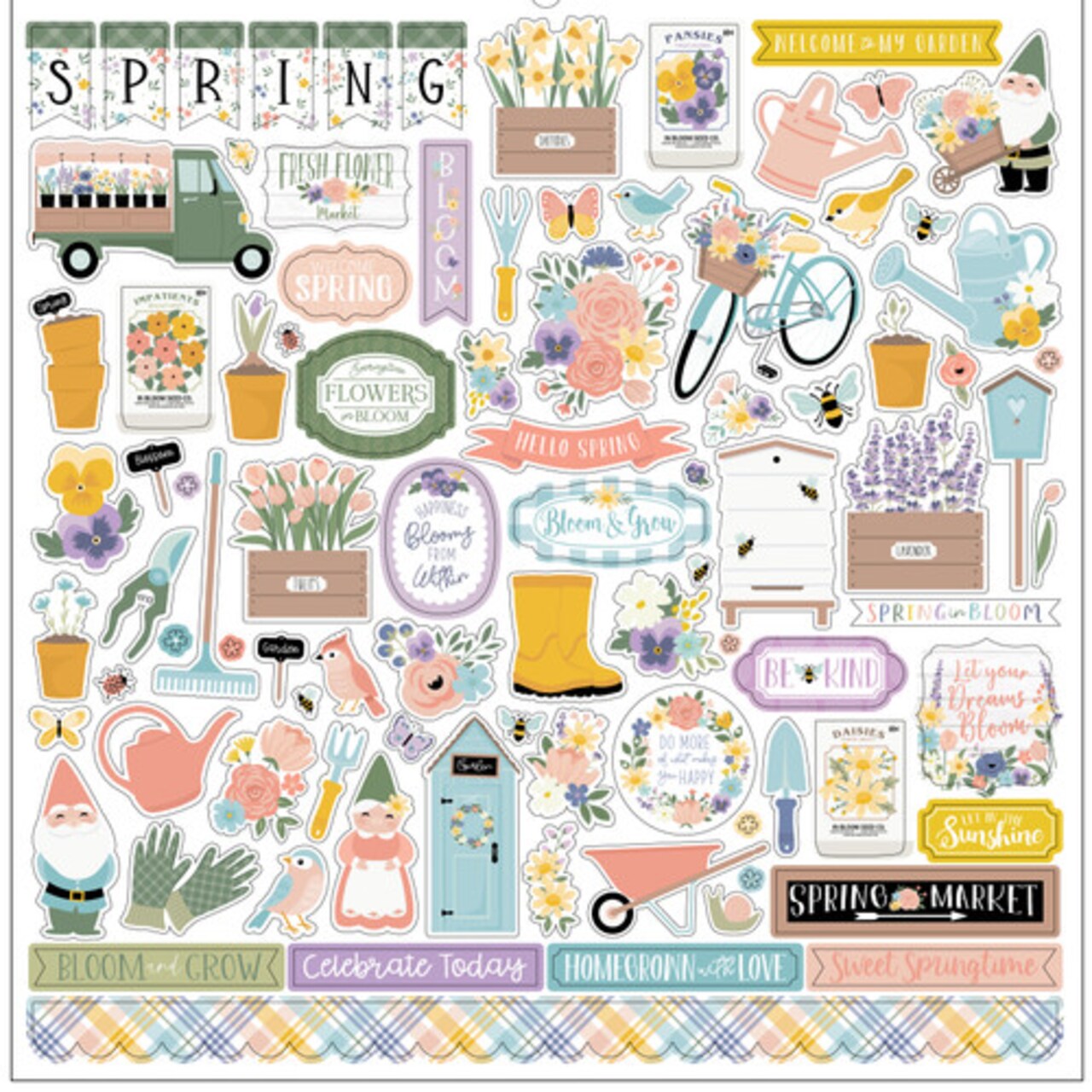 Echo Park It's Spring Time 12 x 12 Cardstock Element Stickers